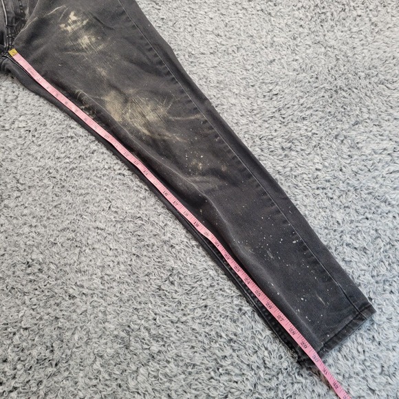 Levis 531 Jeans Mens 29x32 Black Thrashed Normcore Straight Grunge Rocker Chore - Picture 8 of 10